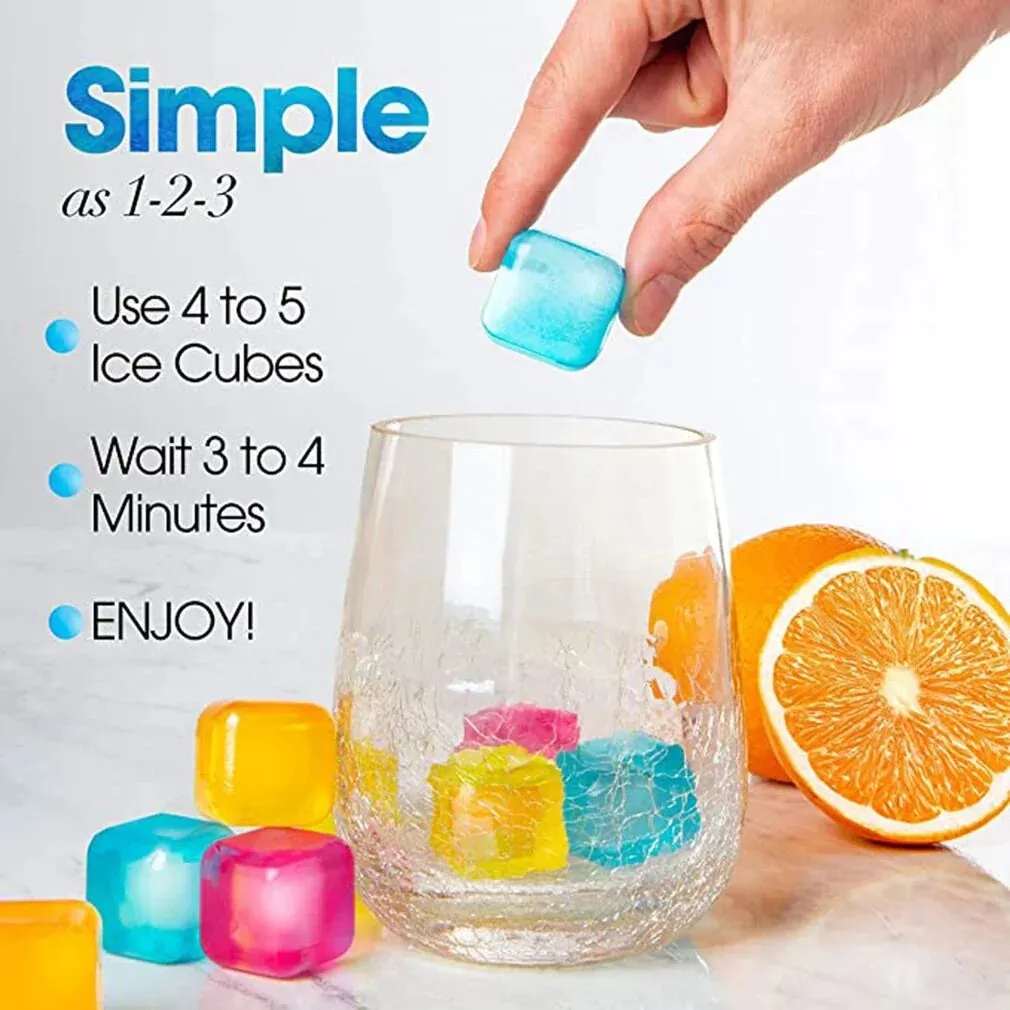 10Pcs Multicolour Plastic Reusable Ice Cubes Not Dilute Square Ice