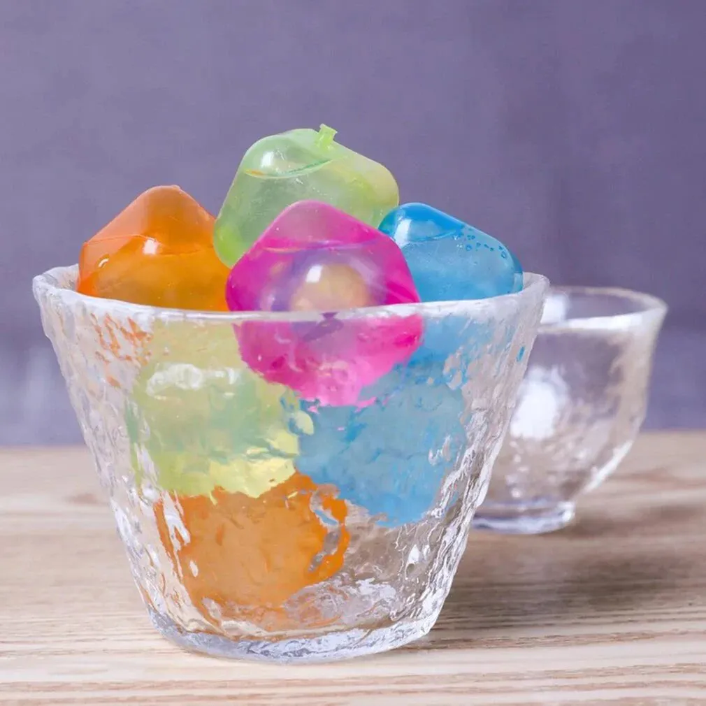 10Pcs Multicolour Plastic Reusable Ice Cubes Not Dilute Square Ice