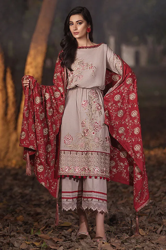 2166-SOFT-SHELL EMBROIDERED KHADDAR UNSTITCHED