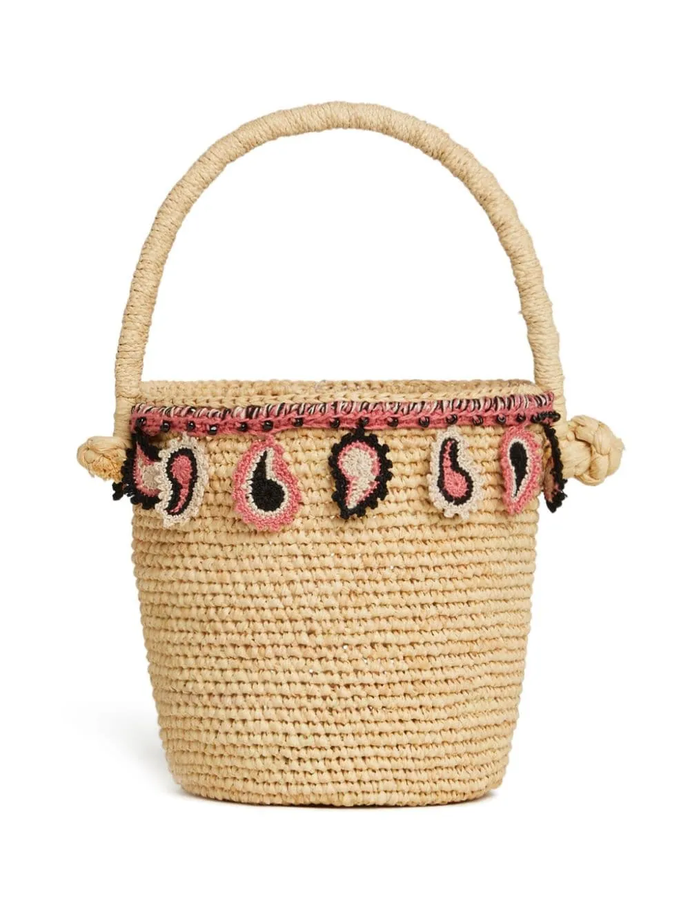 Alanui paisley-appliqué raffia basket bag