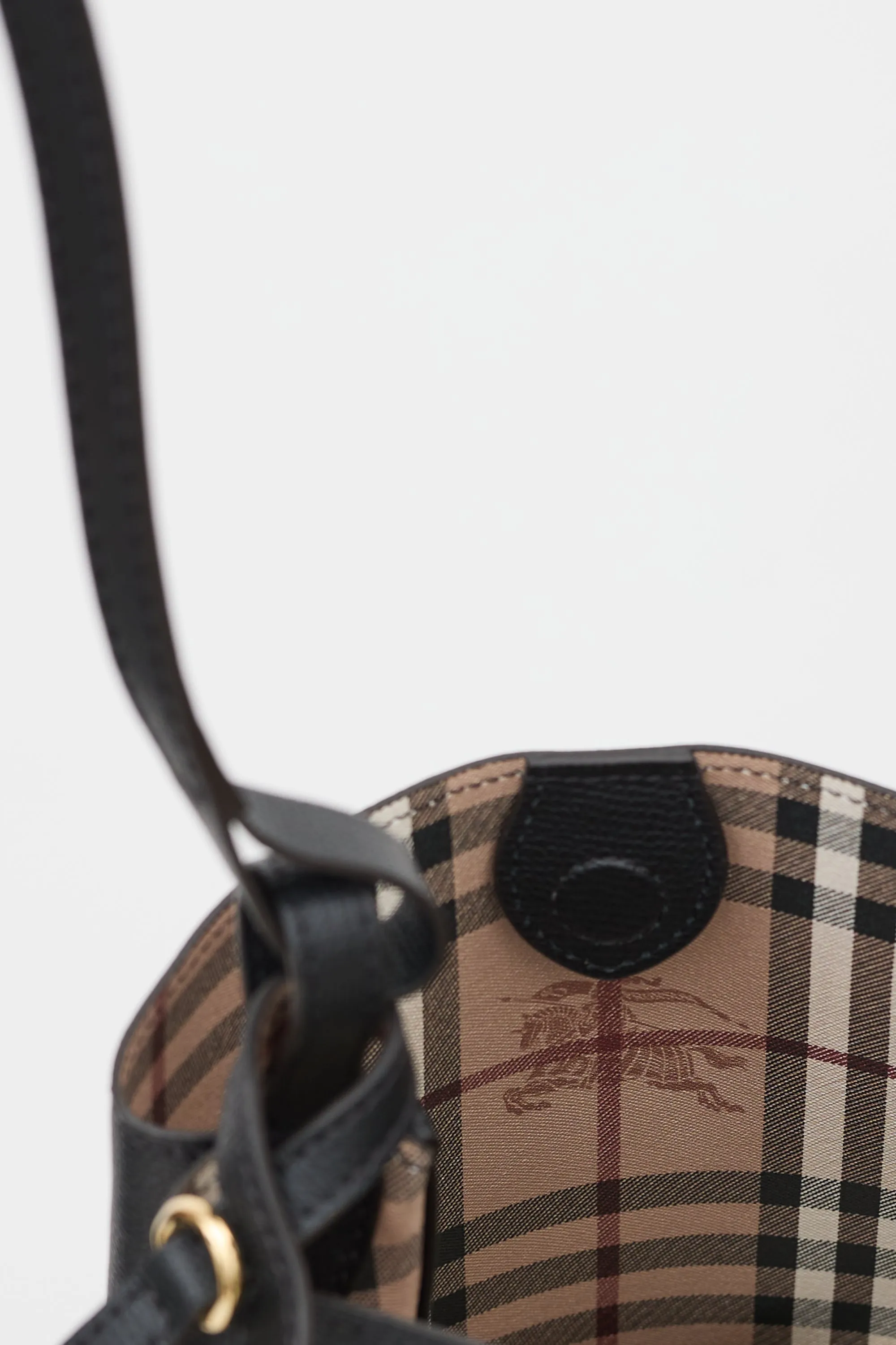 Black Leather Lorne Small Bucket Bag