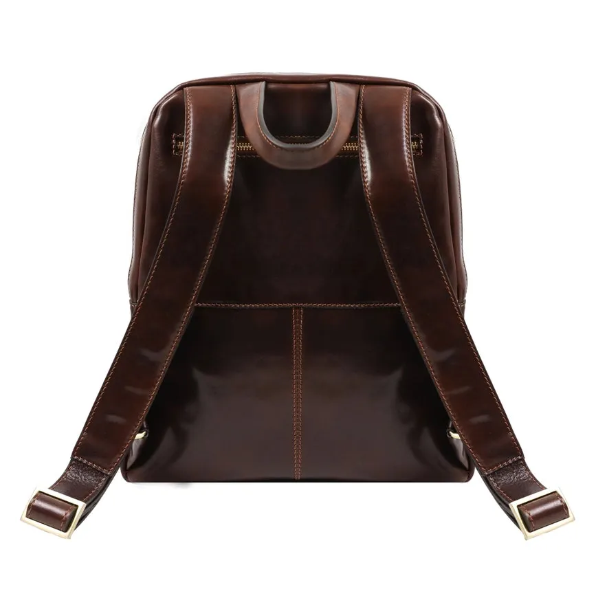 Brown Leather Backpack - A Bend in the River Brown