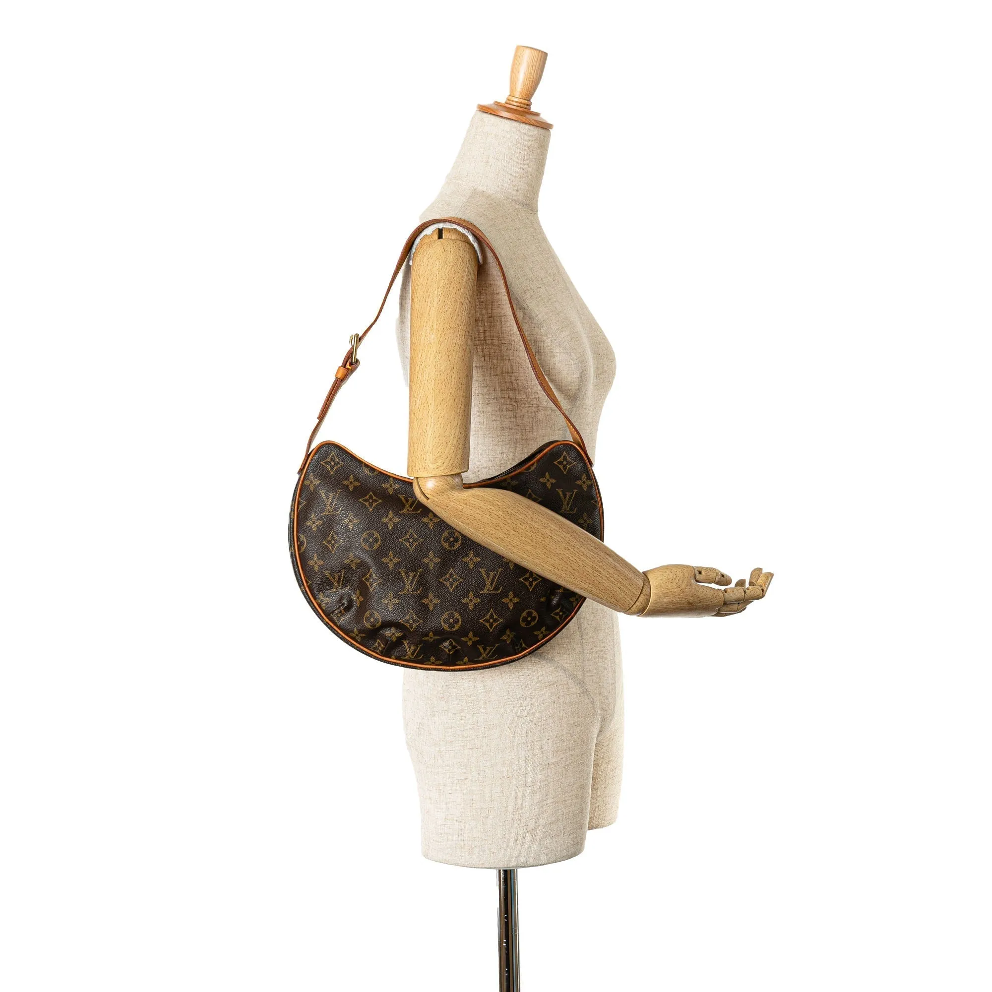 Brown Louis Vuitton Monogram Croissant MM Hobo Bag