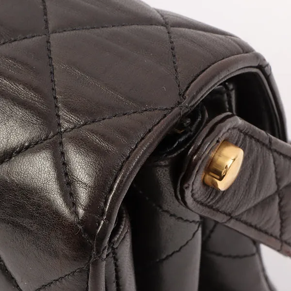 Chanel Around 1997 Made Double Face Classic Flap Top Handle Bag Black