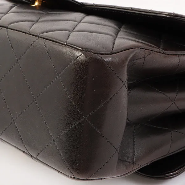 Chanel Around 1997 Made Double Face Classic Flap Top Handle Bag Black