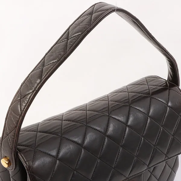 Chanel Around 1997 Made Double Face Classic Flap Top Handle Bag Black