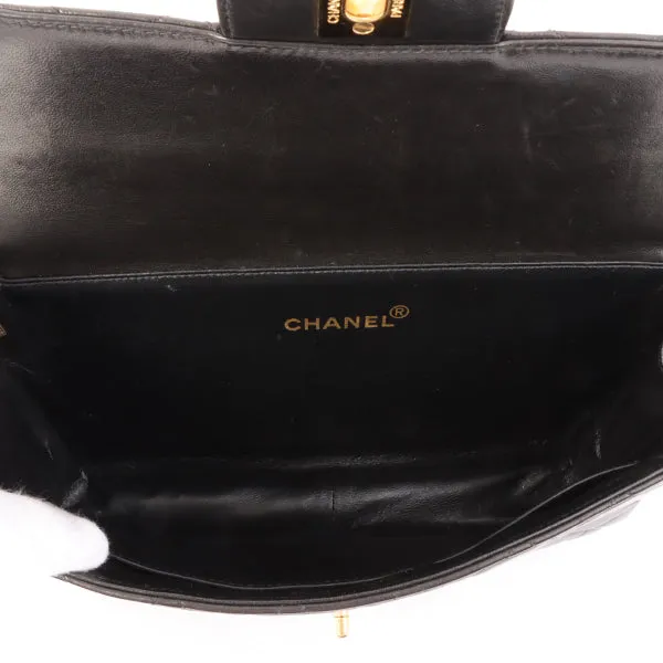 Chanel Around 1997 Made Double Face Classic Flap Top Handle Bag Black