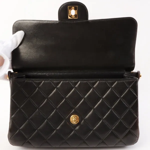 Chanel Around 1997 Made Double Face Classic Flap Top Handle Bag Black
