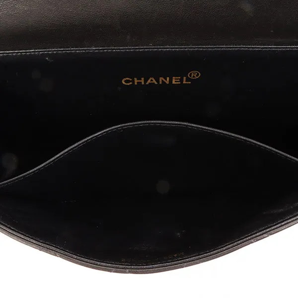 Chanel Around 1997 Made Double Face Classic Flap Top Handle Bag Black