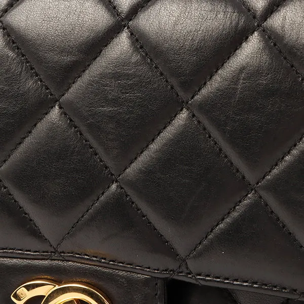 Chanel Around 1997 Made Double Face Classic Flap Top Handle Bag Black