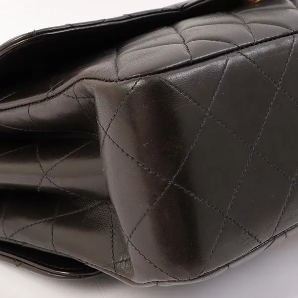 Chanel Around 1997 Made Double Face Classic Flap Top Handle Bag Black