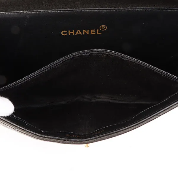 Chanel Around 1997 Made Double Face Classic Flap Top Handle Bag Black