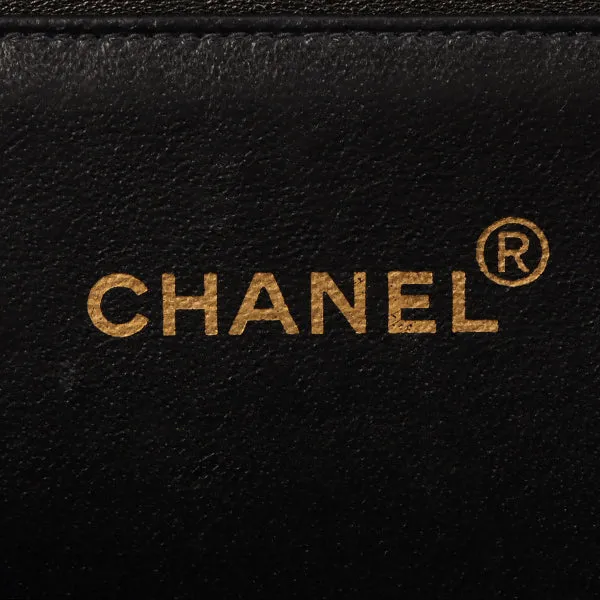 Chanel Around 1997 Made Double Face Classic Flap Top Handle Bag Black