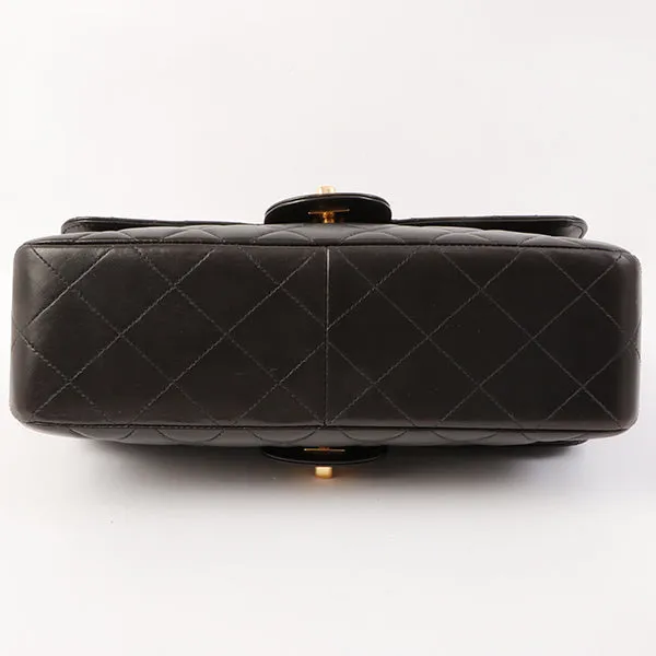 Chanel Around 1997 Made Double Face Classic Flap Top Handle Bag Black