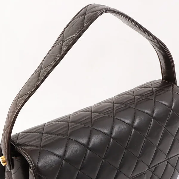 Chanel Around 1997 Made Double Face Classic Flap Top Handle Bag Black
