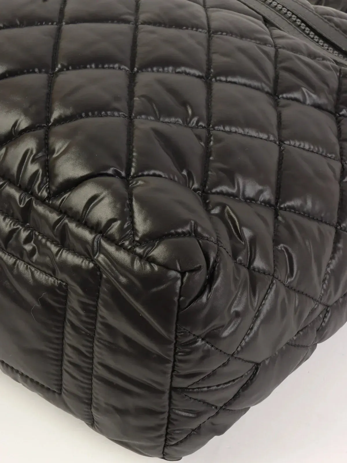 CHANEL Around 2009 Made Nylon Cc Cocoon One Shoulder Bag Black