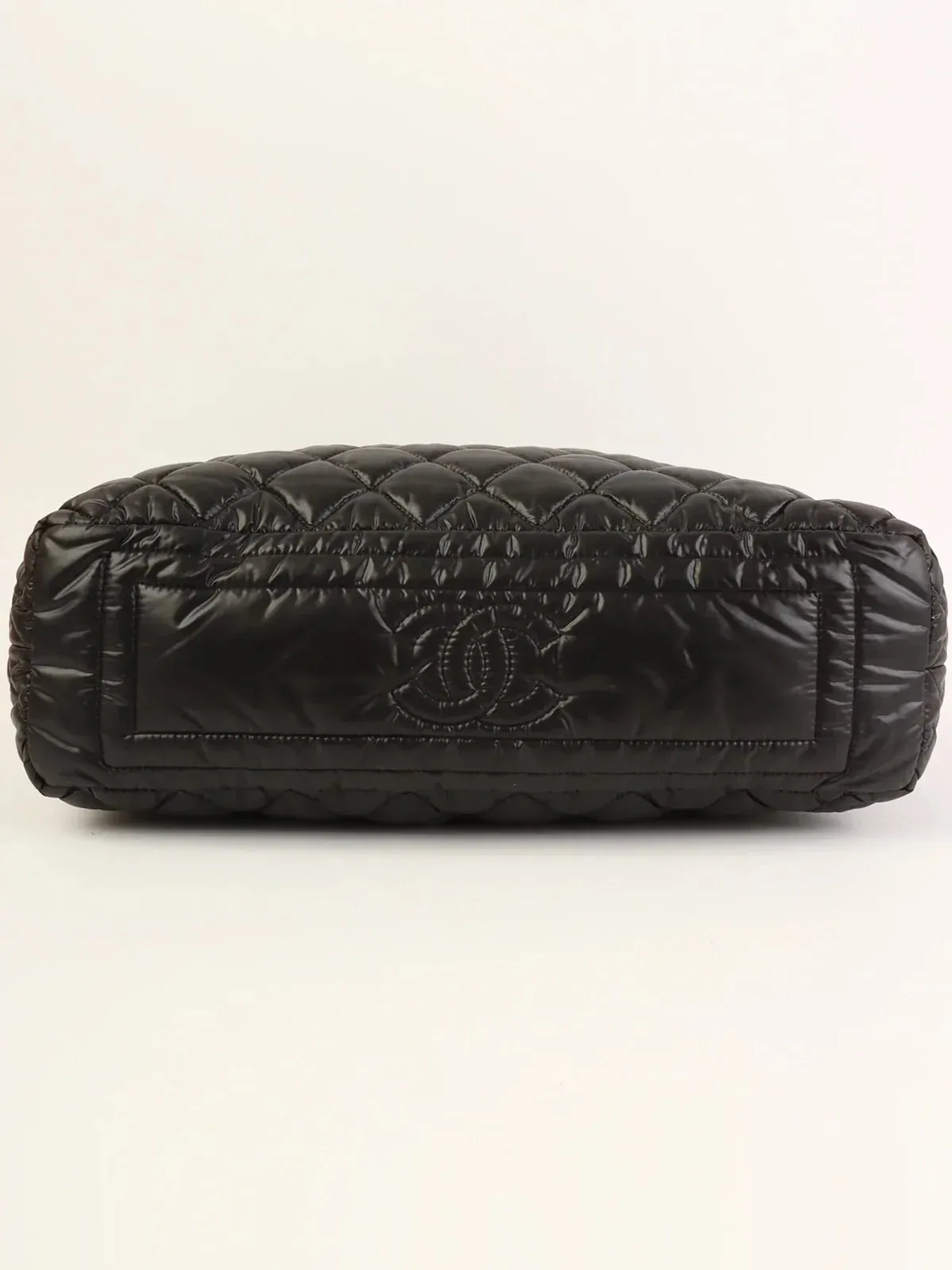 CHANEL Around 2009 Made Nylon Cc Cocoon One Shoulder Bag Black