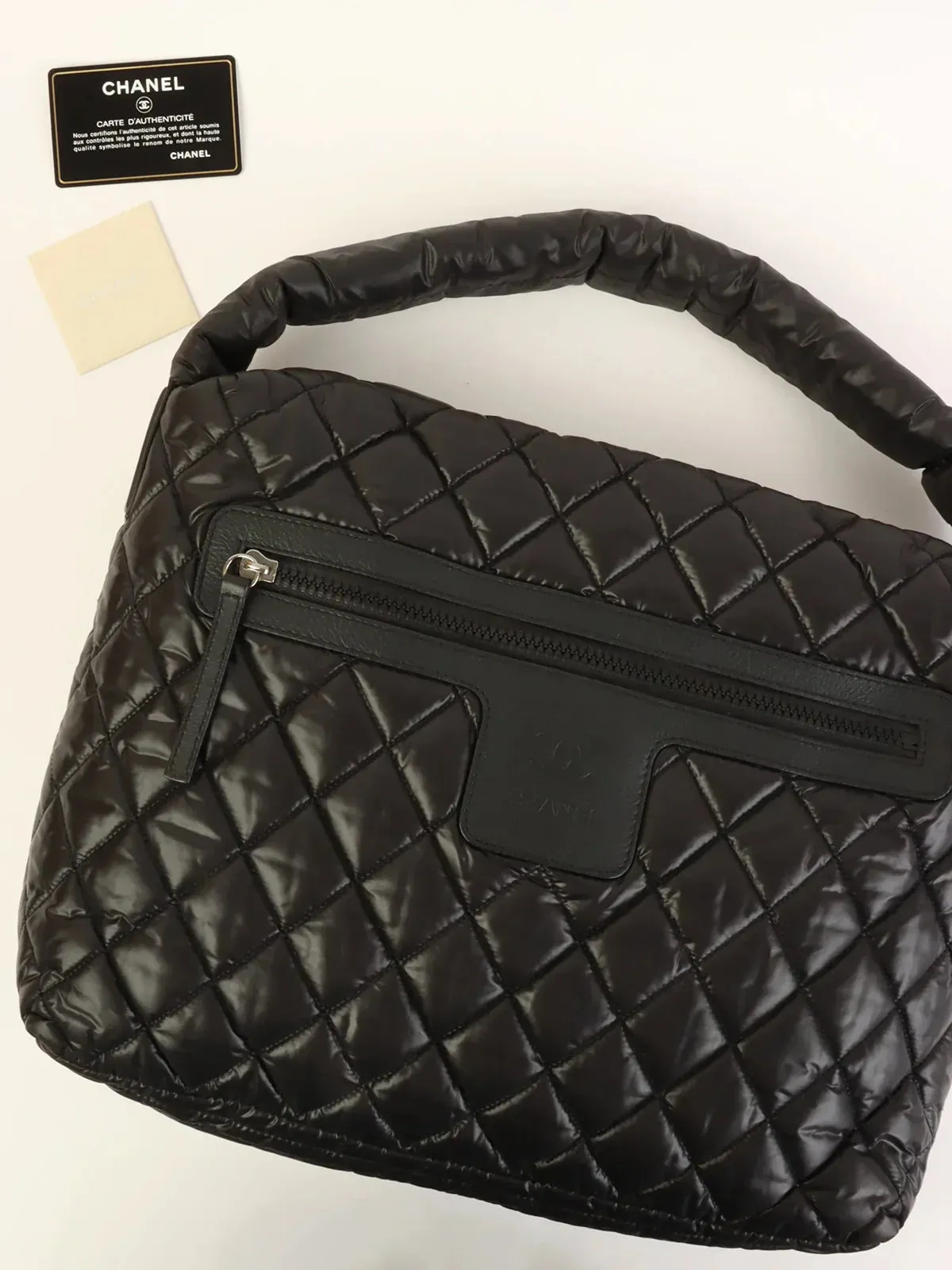 CHANEL Around 2009 Made Nylon Cc Cocoon One Shoulder Bag Black