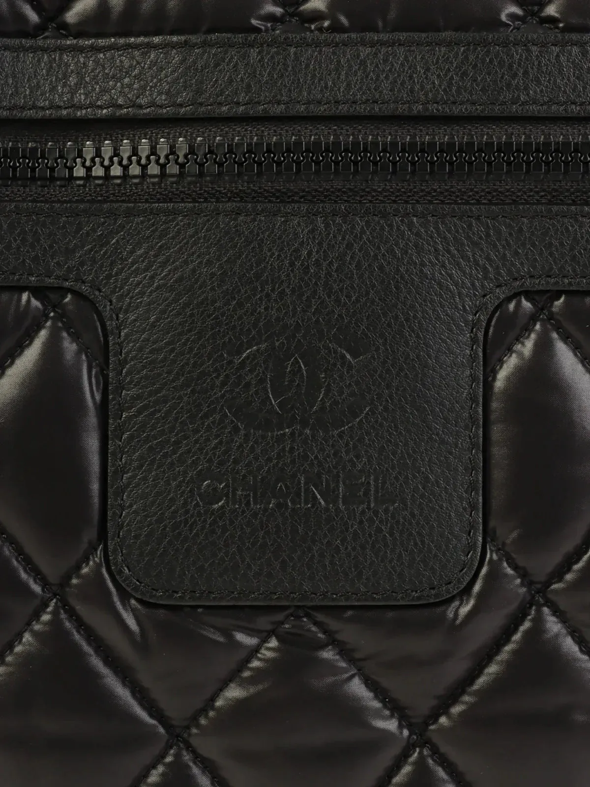 CHANEL Around 2009 Made Nylon Cc Cocoon One Shoulder Bag Black