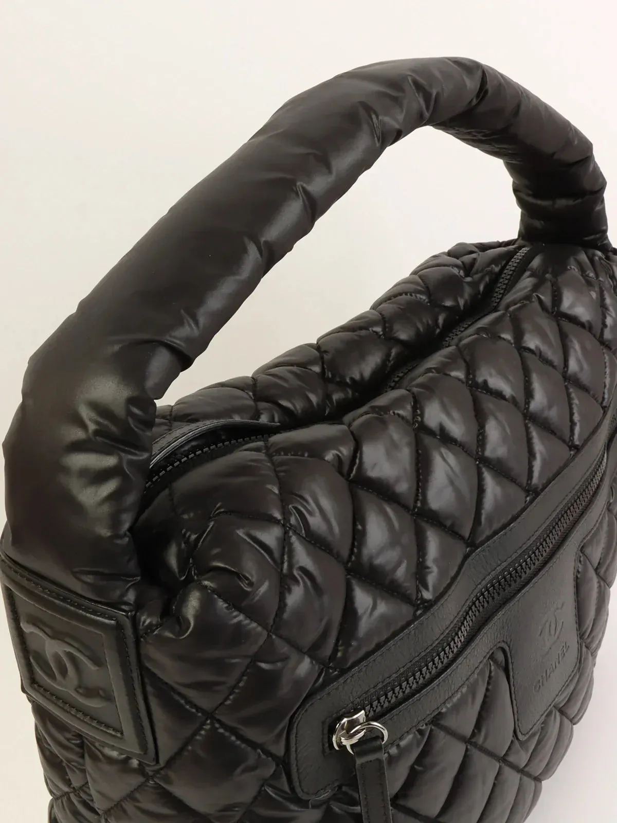 CHANEL Around 2009 Made Nylon Cc Cocoon One Shoulder Bag Black