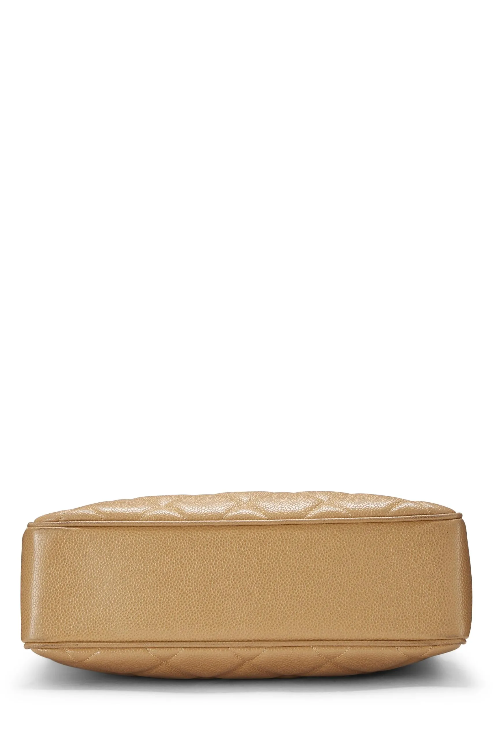 Chanel,  Beige Quilted Caviar Turnlock Handbag, Beige