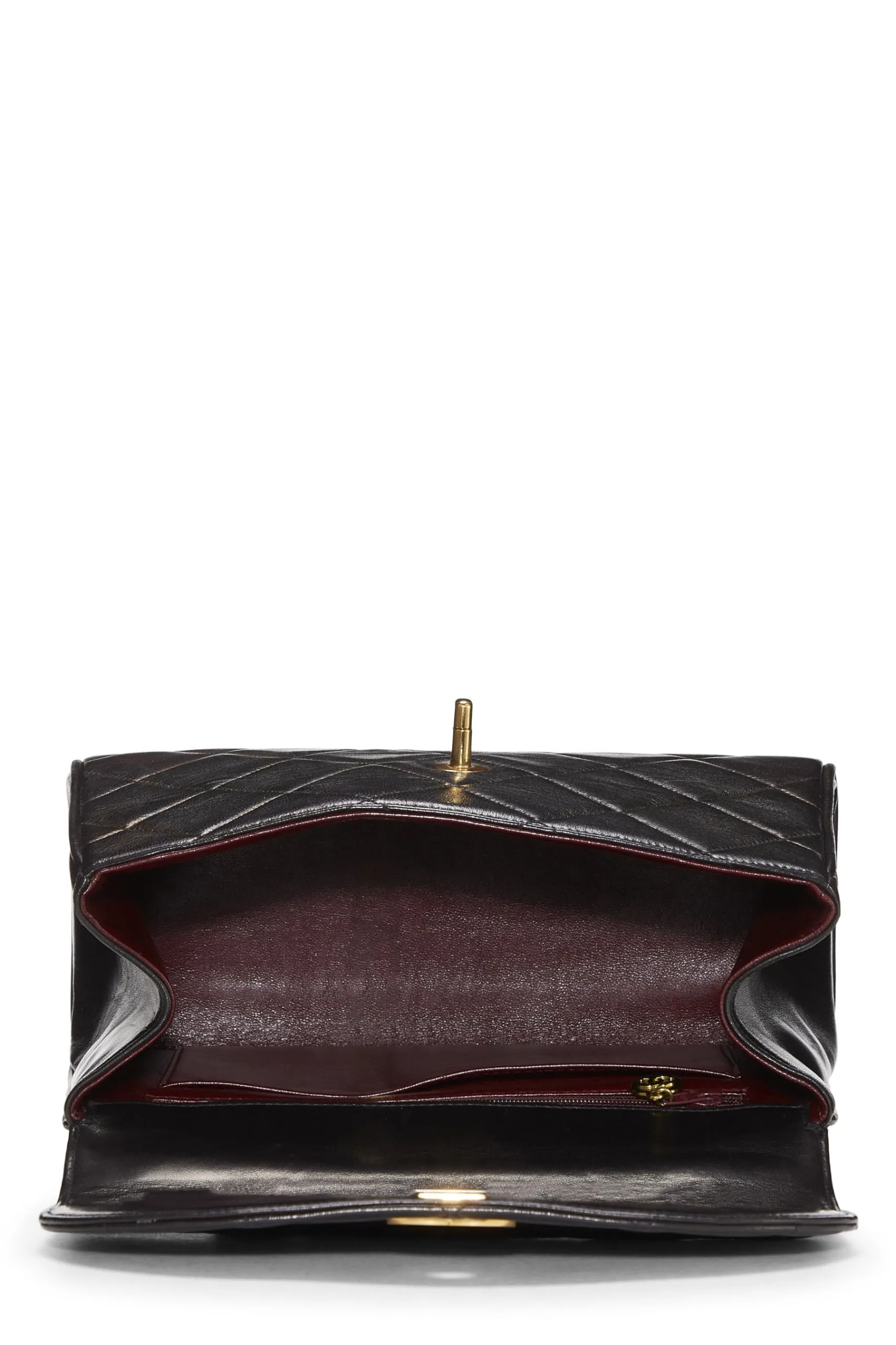 Chanel,  Black Quilted Lambskin Handbag Medium, Black