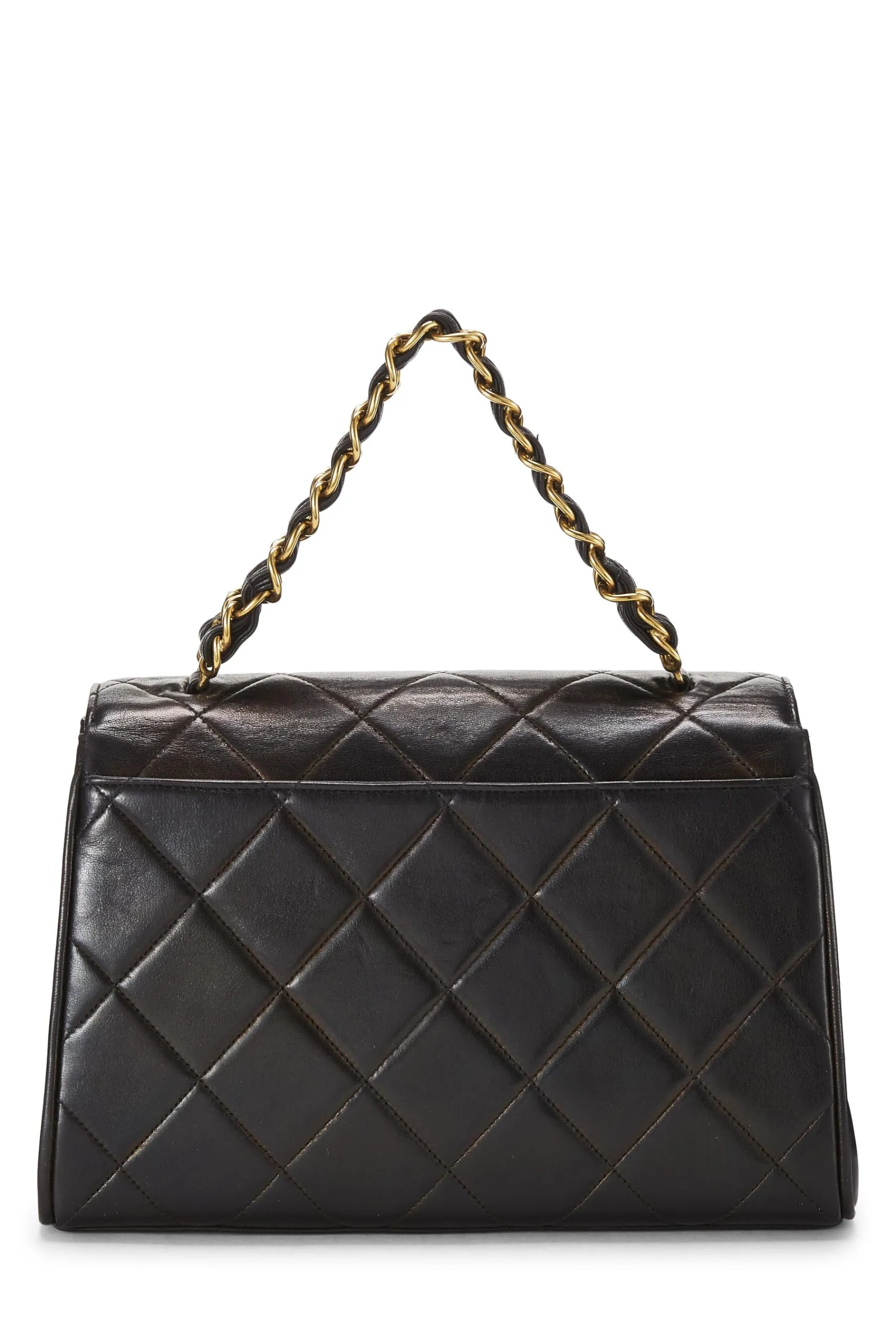Chanel,  Black Quilted Lambskin Handbag Medium, Black