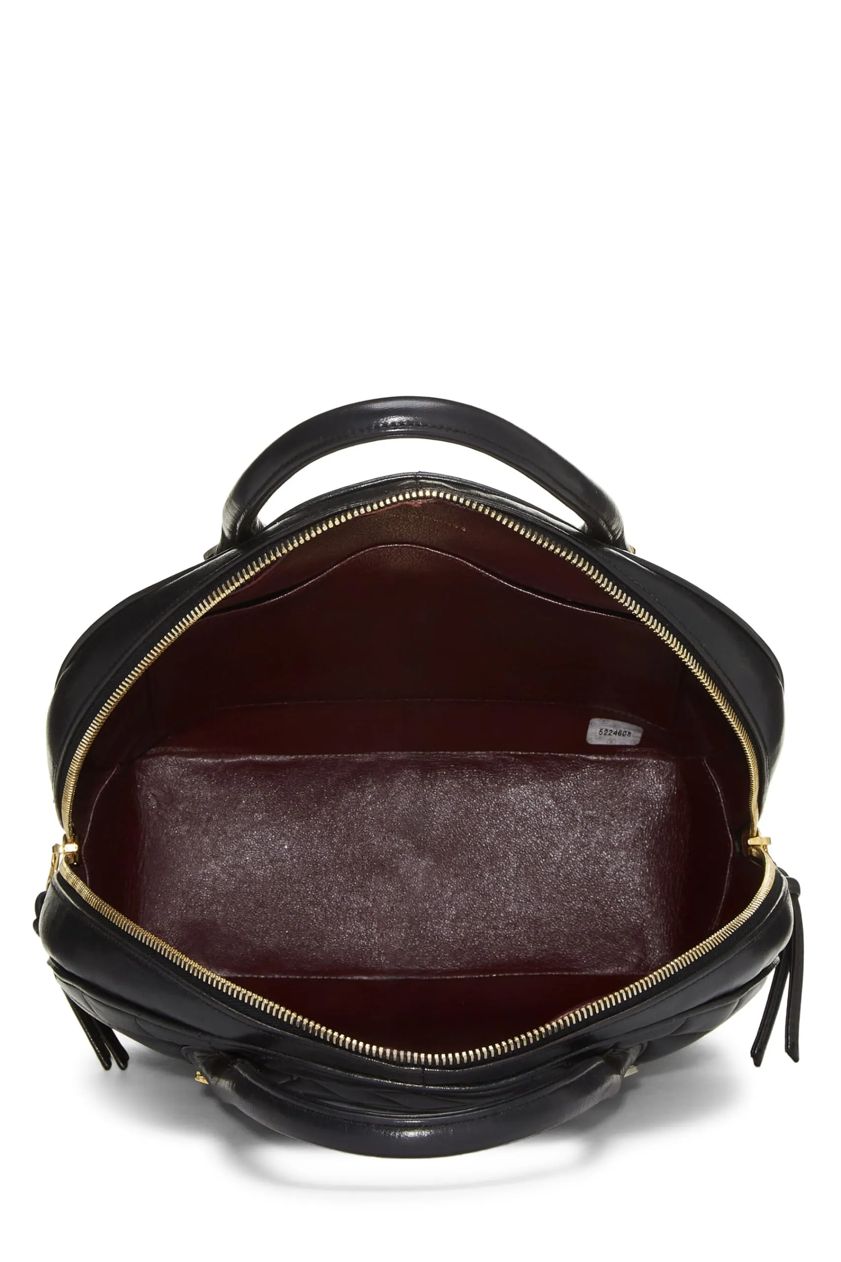 Chanel,  Black Quilted Lambskin Paris Limited Bowler Small, Black
