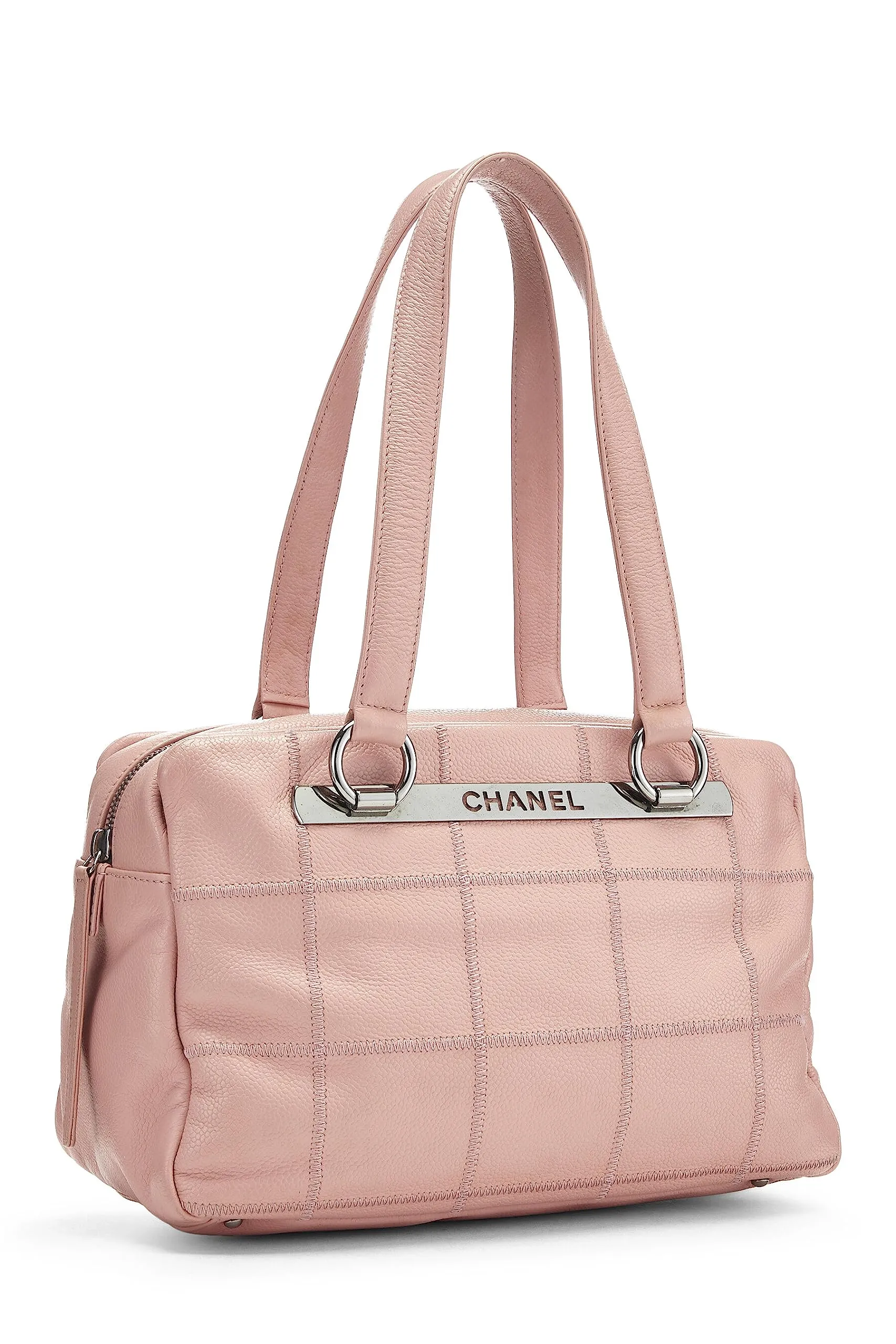 Chanel,  Pink Soft Caviar Chocolate Bar Boston Bag, Pink