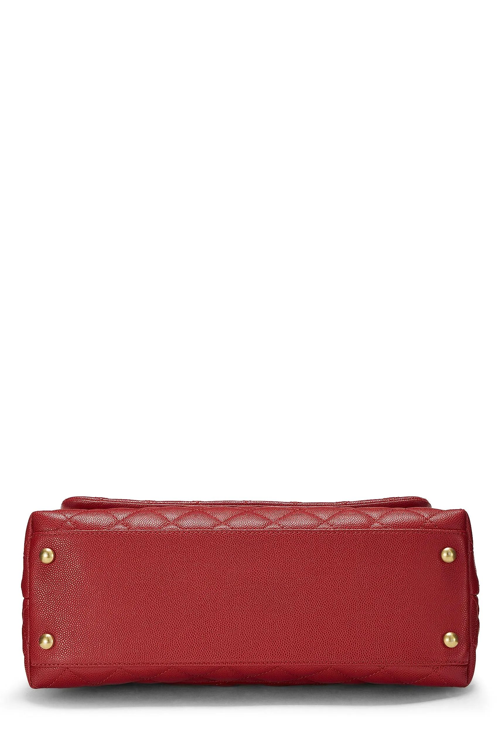 Chanel,  Red Caviar Coco Handle Bag Medium, Red