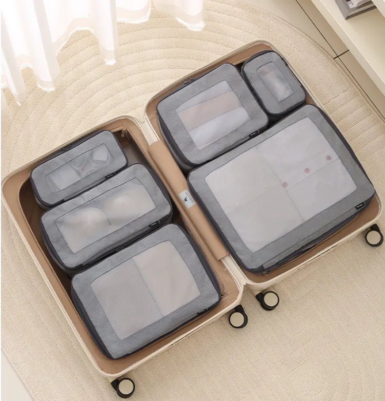 Comfort Travel - Set of 4 Compression packing Cubes - Natural