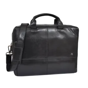 DR394 Men's Leather Briefcase with Laptop Compartment Black