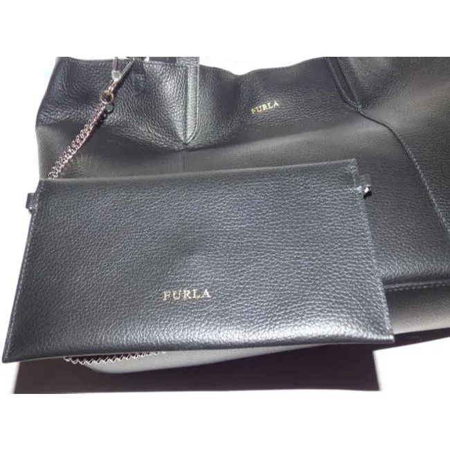 Fabulous, NWT, XL, Furla tote bag with a matching, wallet/organizer that is attached by a chrome chain link strap
