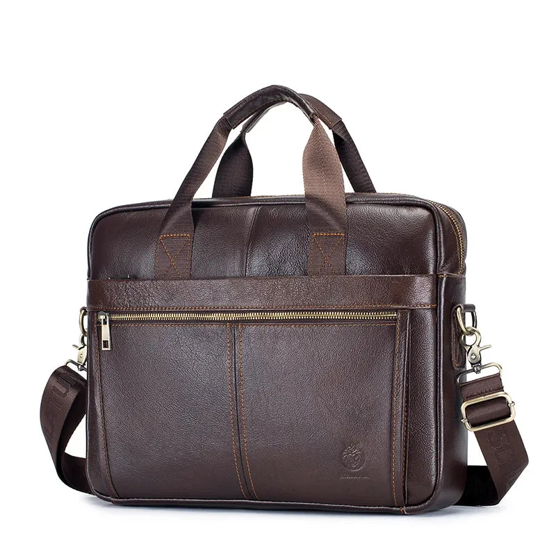 Genuine Leather Hard Laptop Briefcases for Men