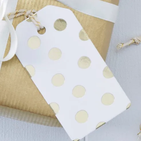 Gold Polka Dot Luggage Tags