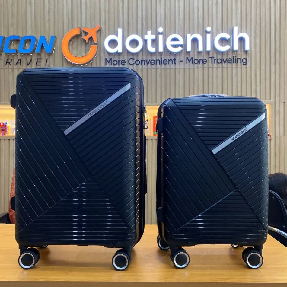 Luggage PP for travel carry on luggage, check in luggage  with 04 Spinner Wheels - Black- VL077