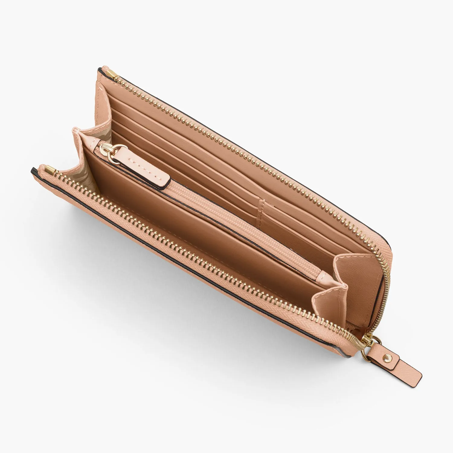 Magnolia Leather Wallet - Saffiano Leather - Rose Quartz / Gold / Camel