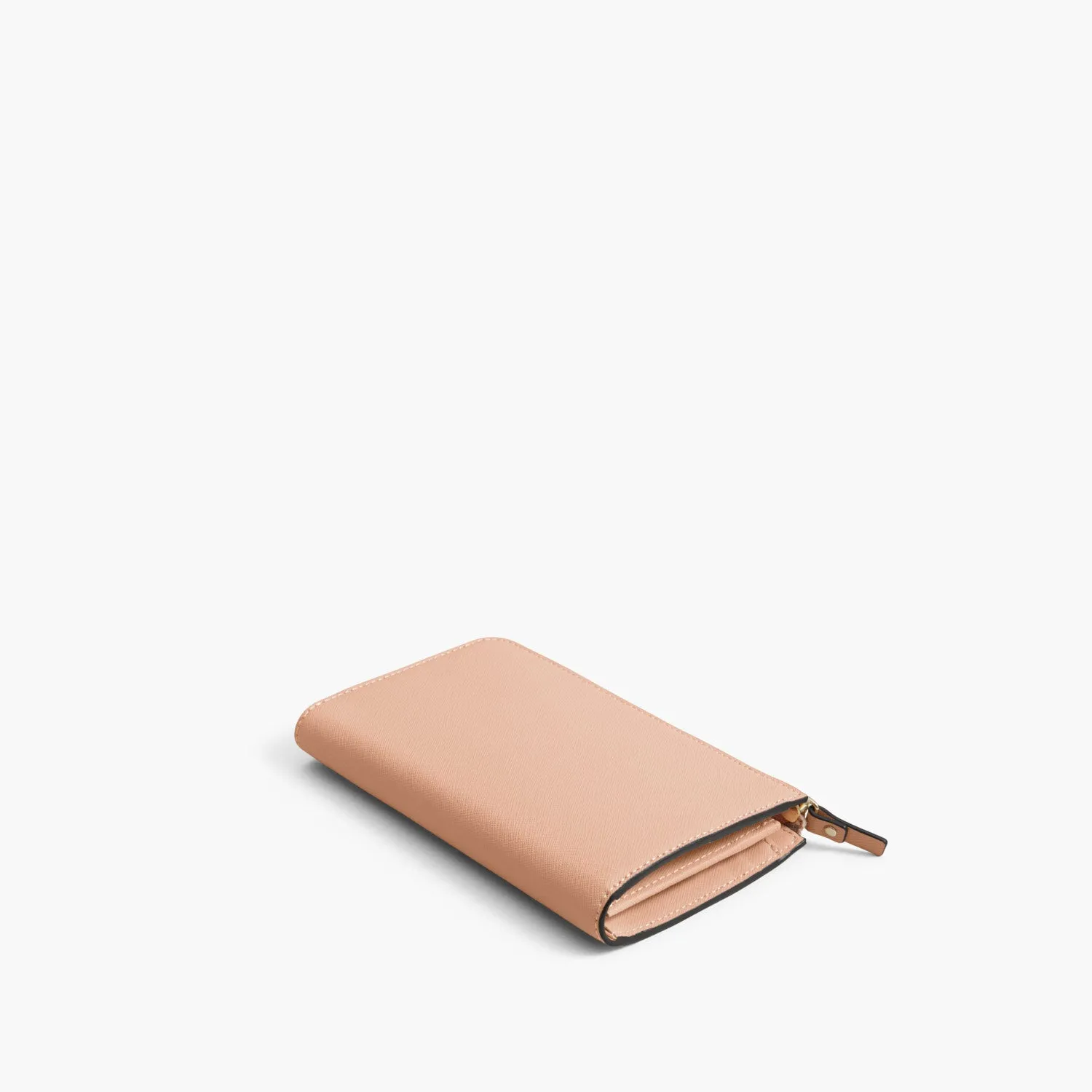 Magnolia Leather Wallet - Saffiano Leather - Rose Quartz / Gold / Camel