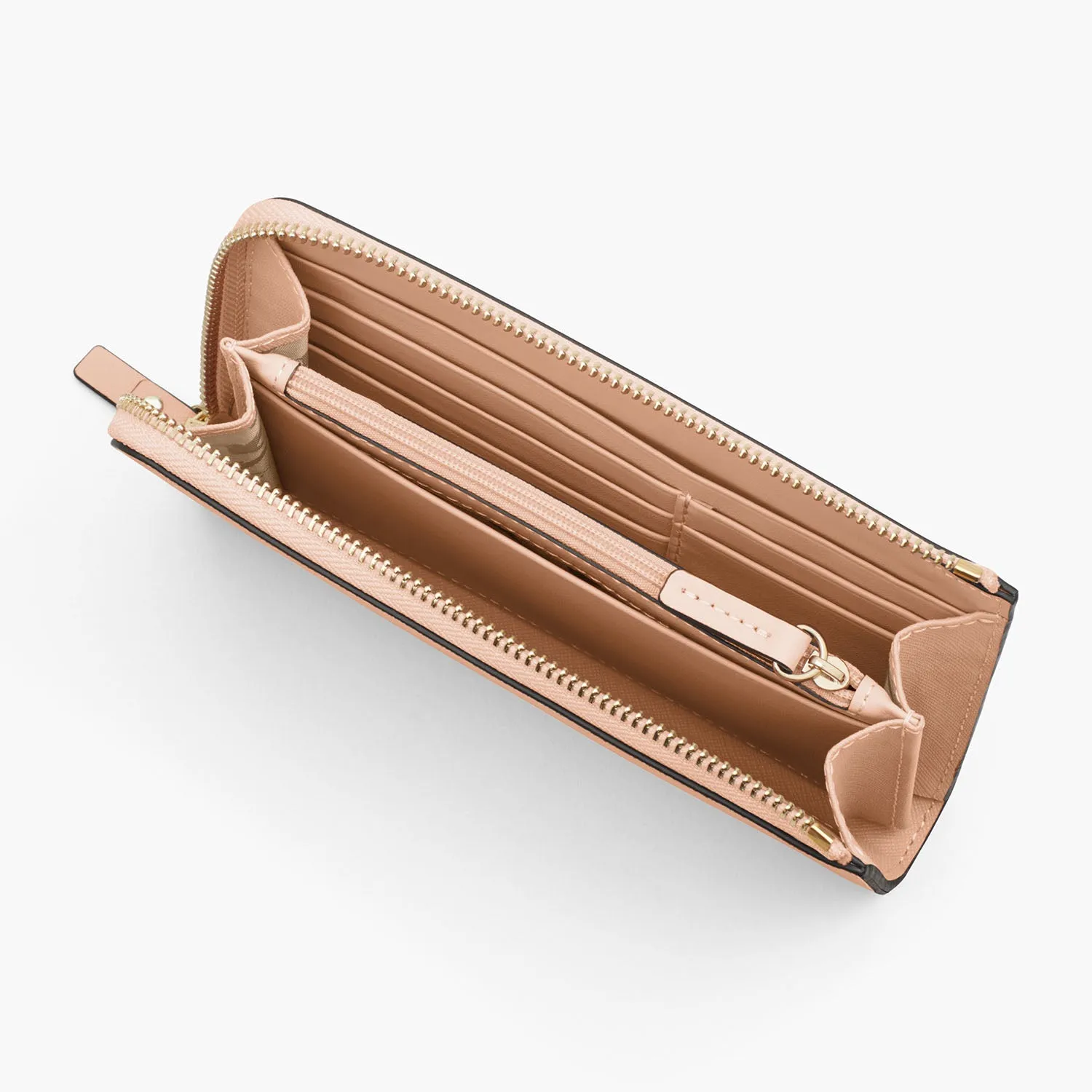 Magnolia Leather Wallet - Saffiano Leather - Rose Quartz / Gold / Camel