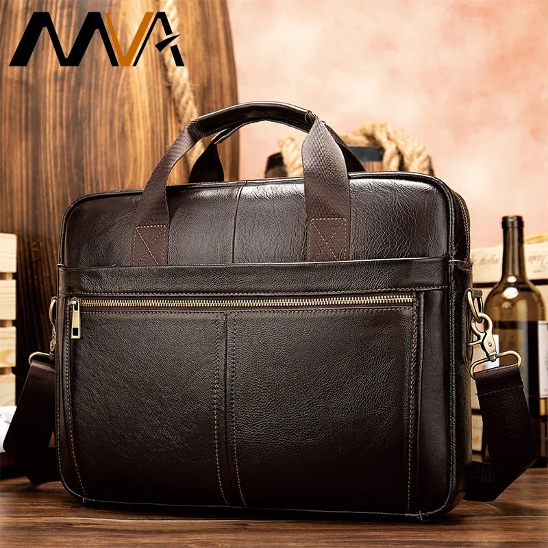 MVA Men's Briefcases Genuine Leather Messenger Bag Men Leather Business Laptop Office Bags for Men Briefcases Men's Bags