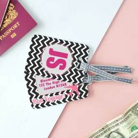 Personalised Monogram Chevron Luggage Tag
