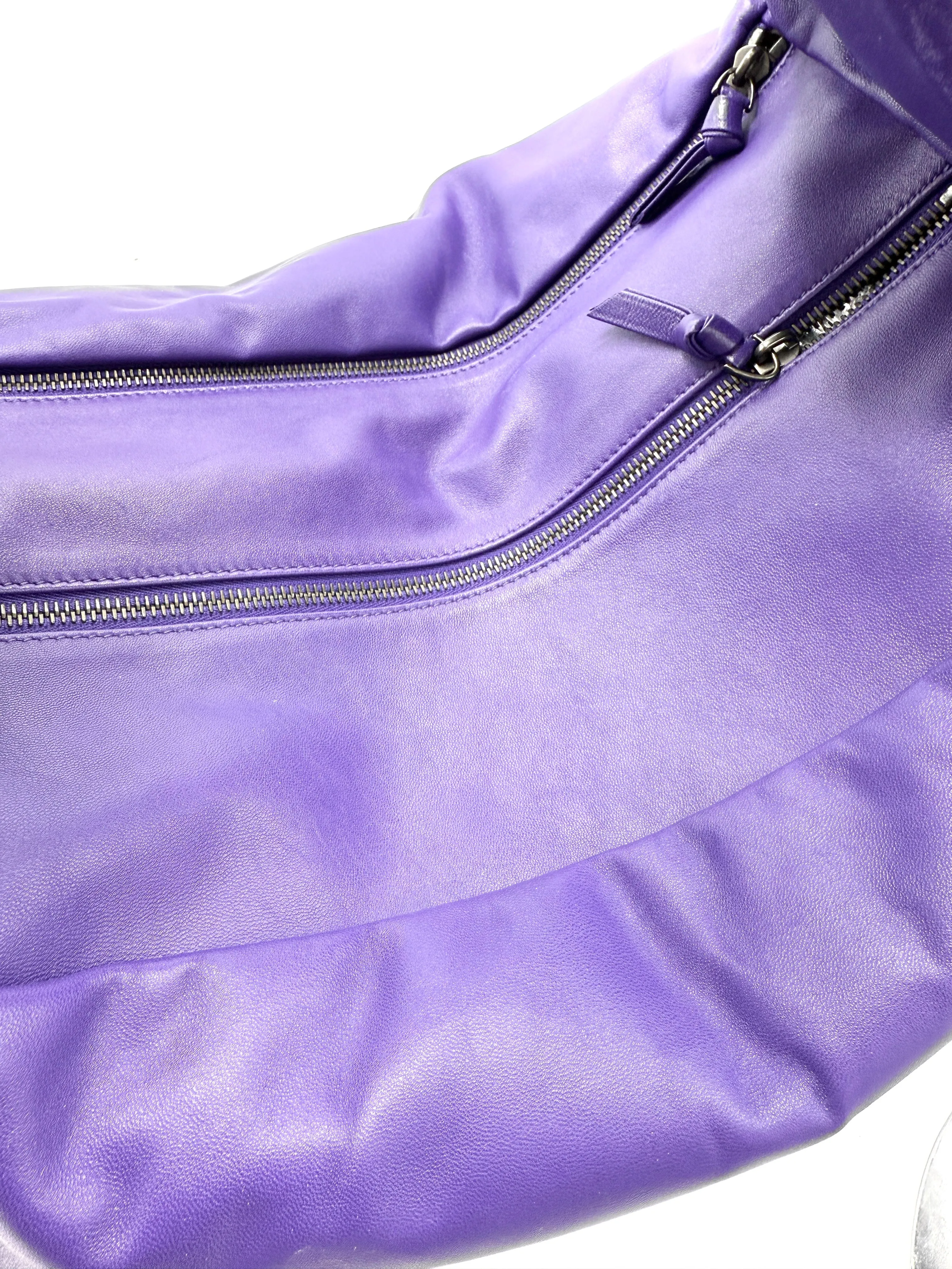 Royal Purple XL Intreciatto Hobo Tote