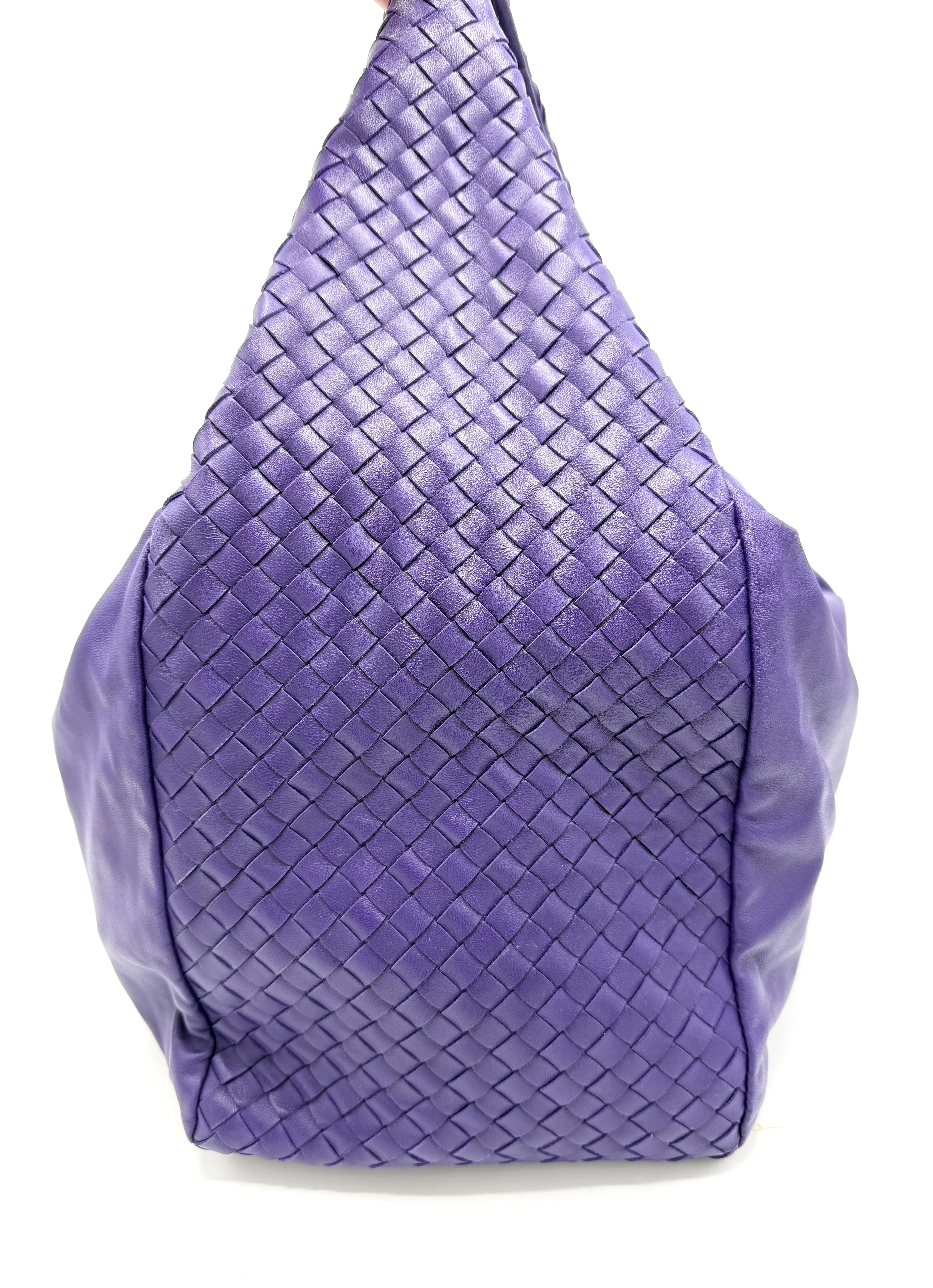 Royal Purple XL Intreciatto Hobo Tote