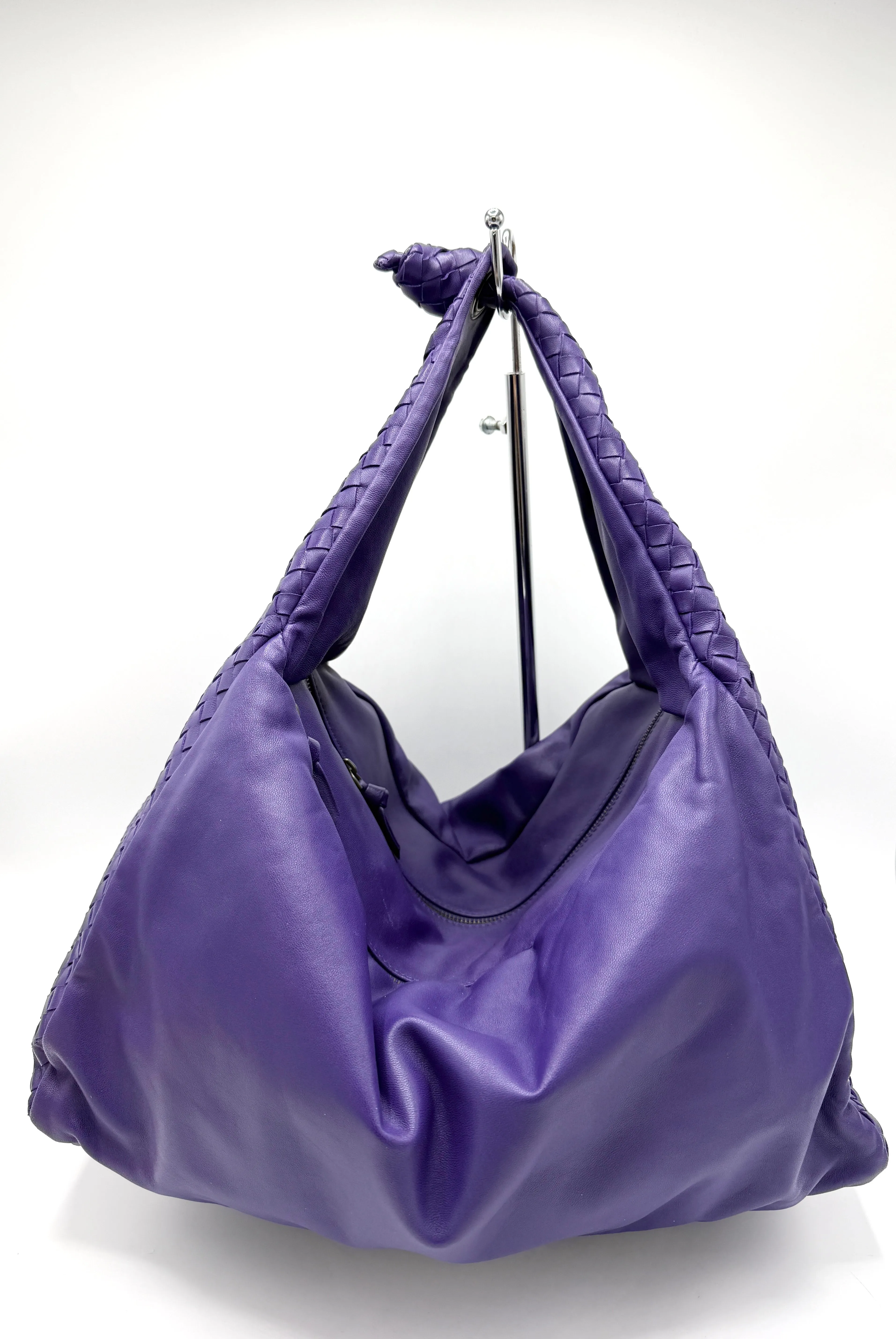 Royal Purple XL Intreciatto Hobo Tote