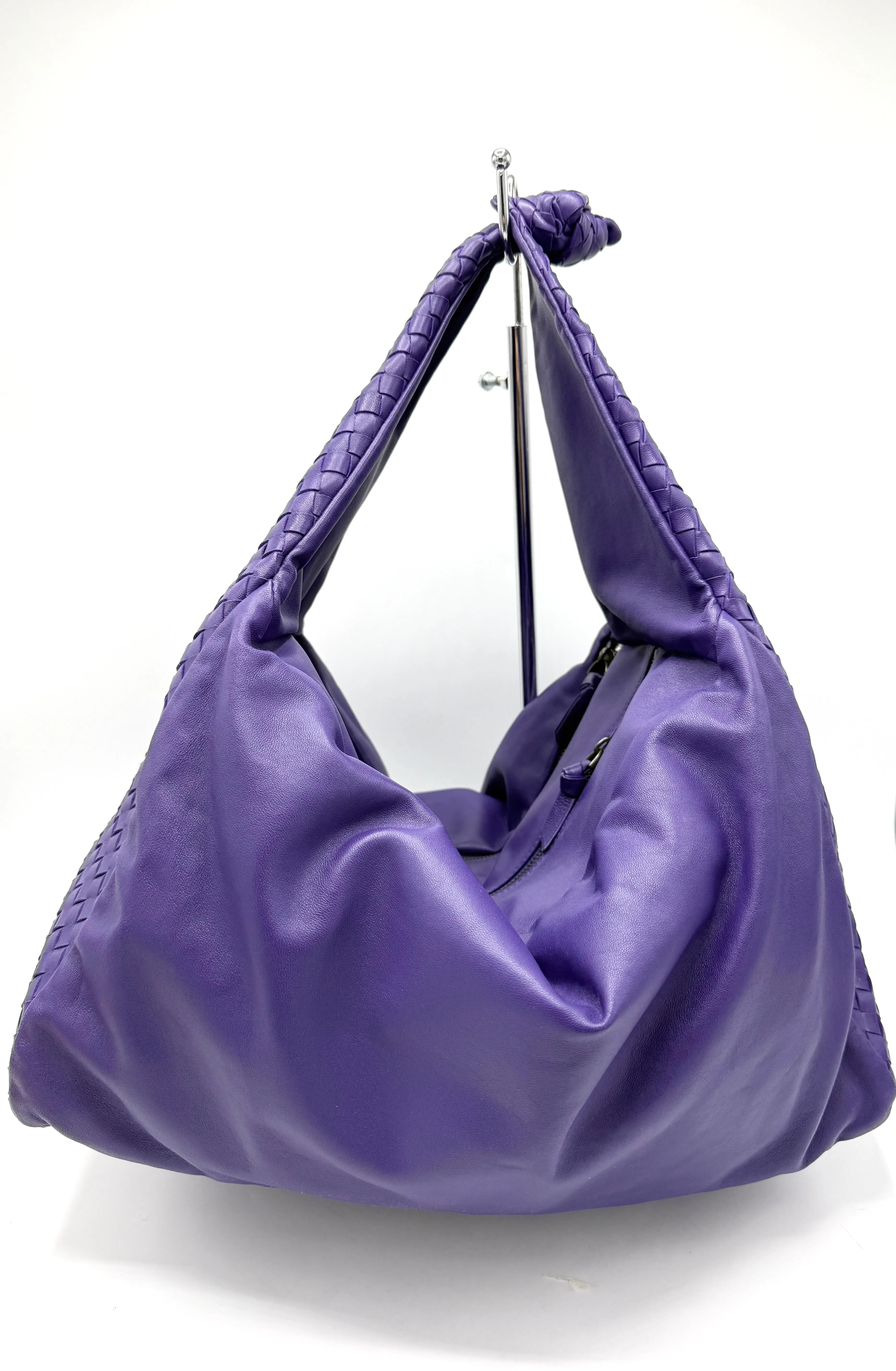 Royal Purple XL Intreciatto Hobo Tote